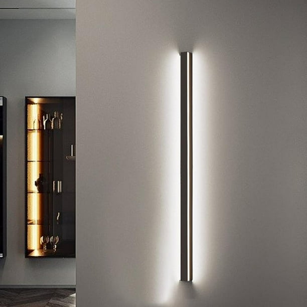 Minimalist LED Long Strip Wall Lamp Bedside Lamp Wall Sconce Lighting Fixture White Light 80cm