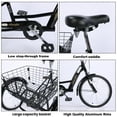 thumbnail image 4 of Harper & Bright Designs Adult Tricycles, 3 Wheel Bikes 1 Speed, 26 Inch Wheels W/Installation Tools with Low Step-Through, Large Basket, Tricycle for Adults, Women, Men, Purple, 4 of 5