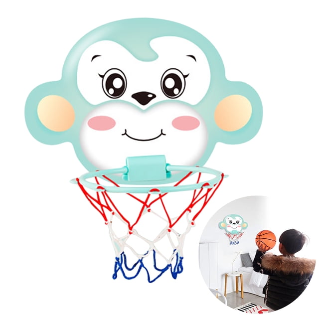 Kids Basketball Set Cute Cartoon Adjustable Hanging Basketball Hoop Set for Home
