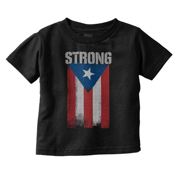 Puerto Rican Pride Frayed PR Flag Toddler Boy Girl T Shirt Infant Toddler Brisco Brands 6M