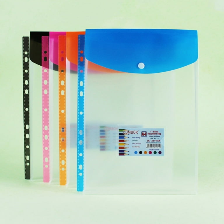 Plastic Folders With Pockets 12 Pack A4 Punched Pockets Plastic Wallets ...