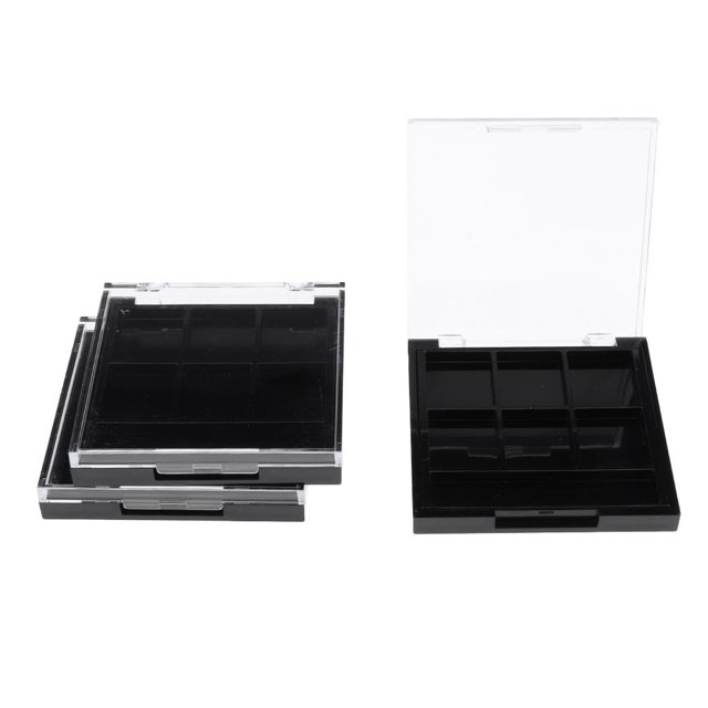 3 uds de maquillaje de de ojos vacía caja de almacenamiento de bricolaje cosmético y tapa transparente- 6 ranuras con portaescobillas Colcomx Maquillaje