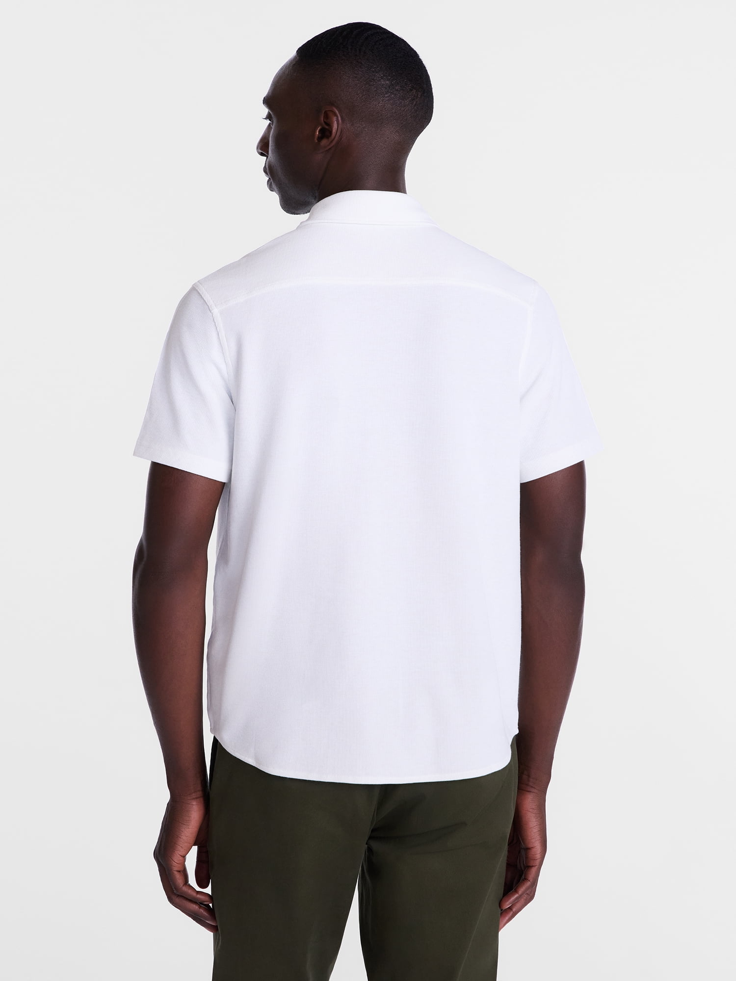 George Men's Waffle Knit Shirt with Short Sleeves, Sizes S-5XB