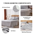 thumbnail image 4 of Flymme King Size Bedding Comforter Set Gray 7 Pieces Bed in a Bag Shabby Chic Bedding Sets Lightweight Soft Microfiber Boho Bed Set for All Season, 4 of 8