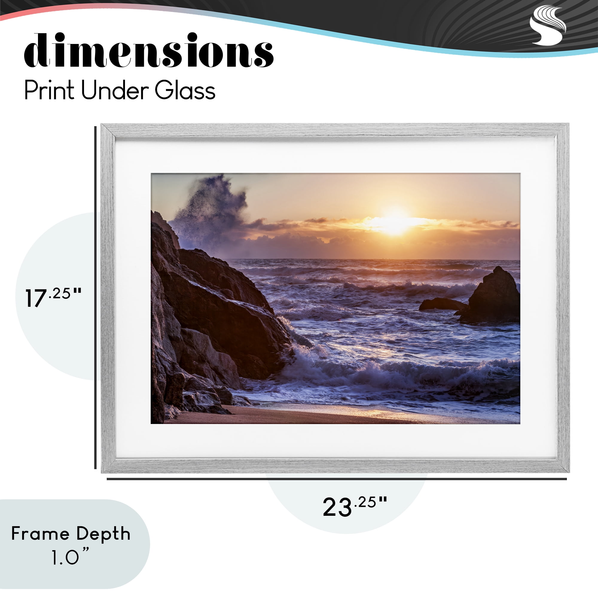 Stupell Industries Siren Song Rocky Shore Gray Framed Print Under Glass, design by Shelley Carlisle