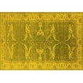 thumbnail image 1 of Ahgly Company Machine Washable Indoor Rectangle Oriental Yellow Traditional Area Rugs, 6' x 9', 1 of 4