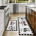 thumbnail image 2 of Farmhouse Kitchen Rugs Sets of 2 Buffalo Plaid Black and White Rooster Cow Kitchen Rug Washable Non-Slip Kitchen Mats for Floor 2 Piece Farmhouse Kitchen Decor, 2 of 6
