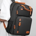 thumbnail image 3 of Men's Retro Multi-Functional Backpack with Expandable 20-35L Capacity, Water-Resistant Dacron Material, 15.6" Laptop Compartment, Ergonomic Padded Straps & Luggage Strap - Ideal for Work, Travel,, 3 of 7