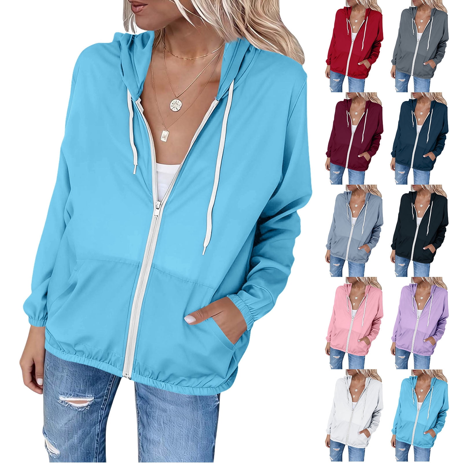 Women's Long Sleeve Lightweight Upf Sun Protection Jacket Coat Vest for Women Casual Daily Wear Travel Beach Vacation Outdoor Essentials | Aestivo,White XL