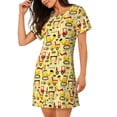 thumbnail image 2 of Disketp Funny Construction Vehicles para Camisón Corto de Manga Corta para Mujeres, Camisón Cómodo con Escote Redondo, Bonito y Confortable, 2 of 6