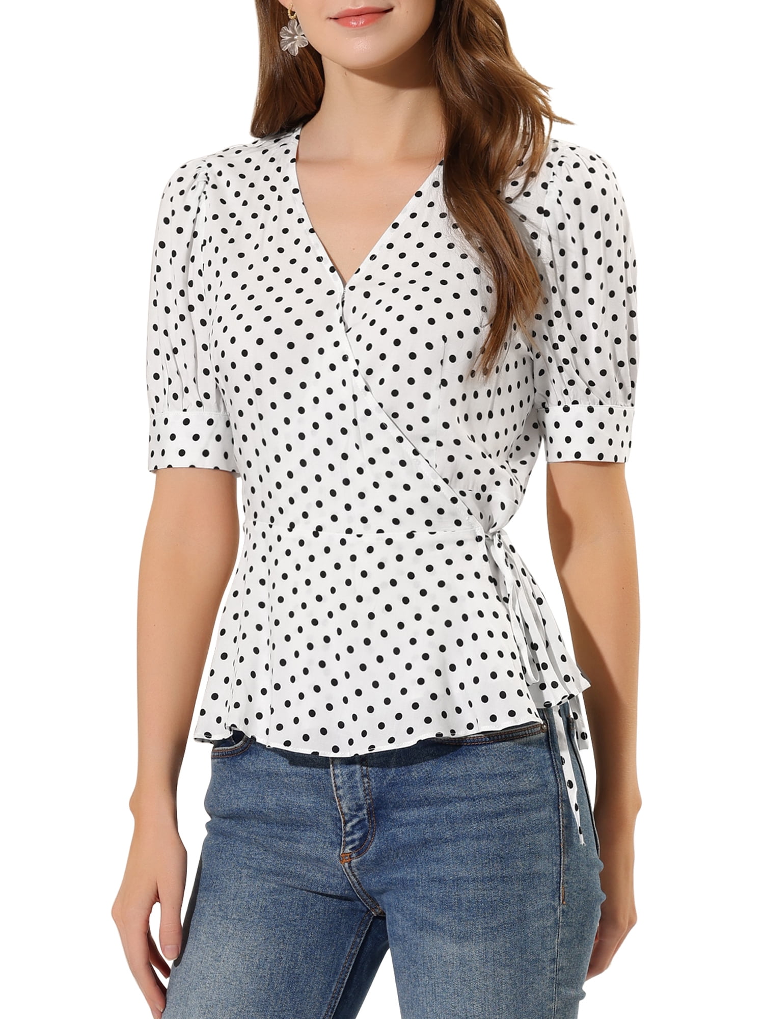 Neck Wrap Peplum Tops 