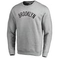 thumbnail image 2 of Men's Heathered Gray Brooklyn Nets Wordmark Pullover Sweatshirt, 2 of 3