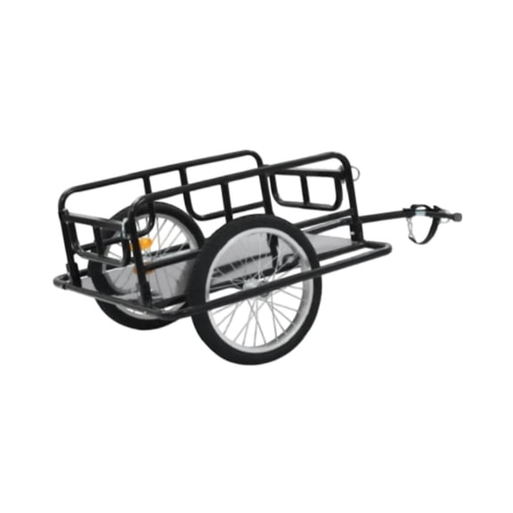 Remolque de carga para bicicletas, accesorio para transporte de herramientas para exteriores, ruedas de 15 pulgadas, placas de hierro y tubos de acero