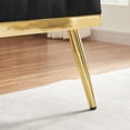 thumbnail image 5 of 56" Velvet Loveseat Sofa, Small Loveseat with Tufted Design, Traditional Sofa with Metal Legs for Living Room, Black, 5 of 9