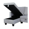 thumbnail image 3 of Nova Light Gray Velvet Reversible Sleeper Sectional Sofa with Storage Chaise, 3 of 6