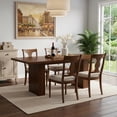 thumbnail image 3 of Hawsaiy Dining Table Set for 6, 78" Farmhouse Dining Table with 6 Upholstered Dining Chairs, Large Kitchen Table Set with Thick Waterproof Top & Metal Leg Chairs for Dining Room(Walnut + Black), 3 of 8