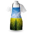 thumbnail image 3 of Yellow Flower Apron Pathway Through Meadow of Canola Flowers with Clear Blue Sky Farmland Field, Unisex Kitchen Bib Apron with Adjustable Neck for Cooking Baking Gardening, Yellow Blue, by Ambesonne, 3 of 3