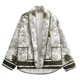 thumbnail image 1 of Parkas de manga larga para mujer, chaqueta acolchada, cárdigan estampado de manga larga, parte delantera abierta, abrigos acolchados cortos, estampado urbano, bolsillo, cuello vuelto, abrigo para muje, 1 of 3