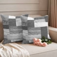 thumbnail image 2 of Gray Wood Plank Outdoor Waterproof Pillow Covers, Retro Rustic Wooden Patchwork Texture Decorative Square Throw Pillowcase Sofa Cushion Sham for Patio/Couch/Chair, 18"x18" 2 Pack, 2 of 8