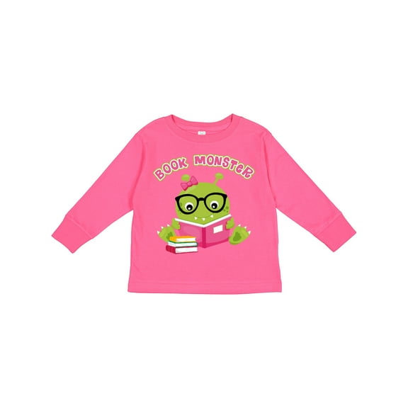 Inktastic Book Monster Girl Girls Long Sleeve Toddler T-Shirt