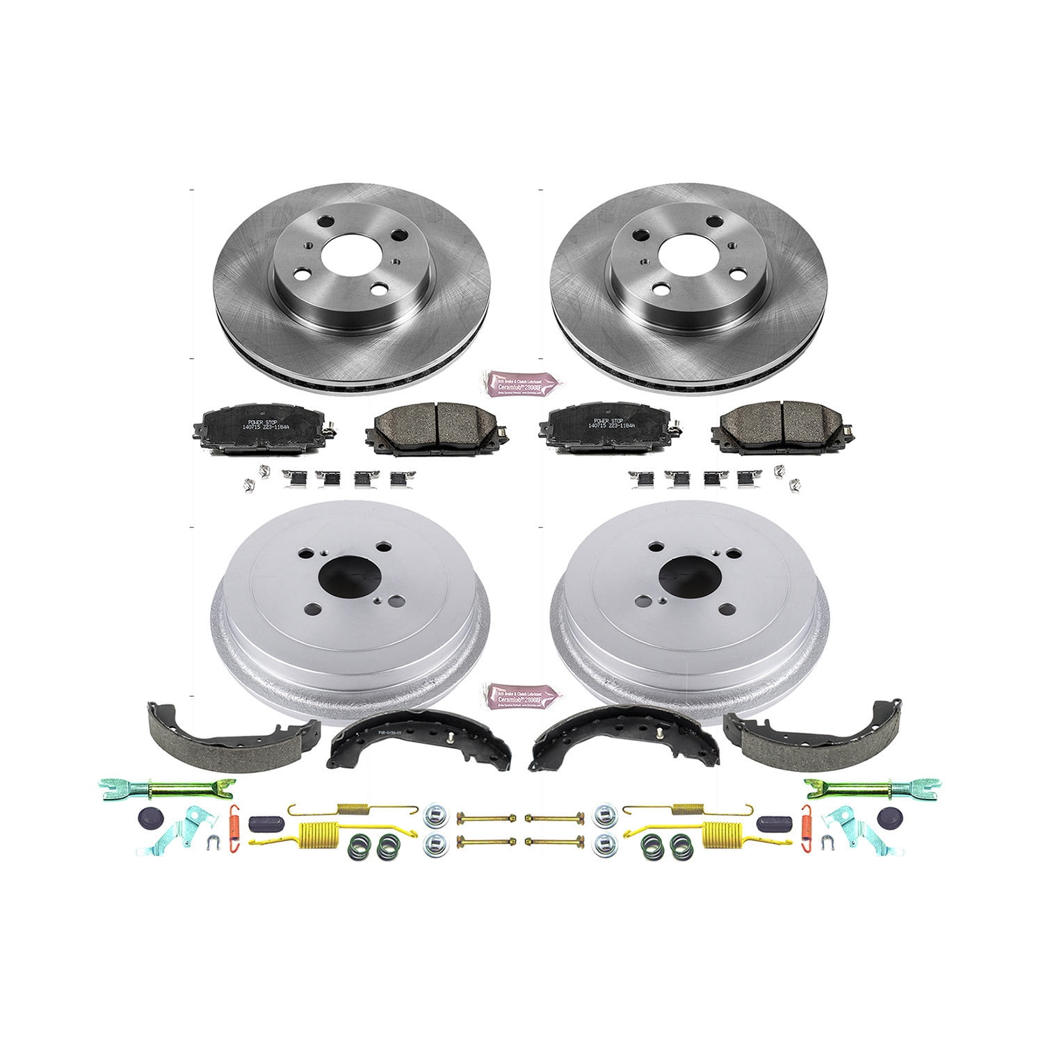 Power Stop Front and Rear Stock Replacement Drum and Shoe Kit KOE15249DK