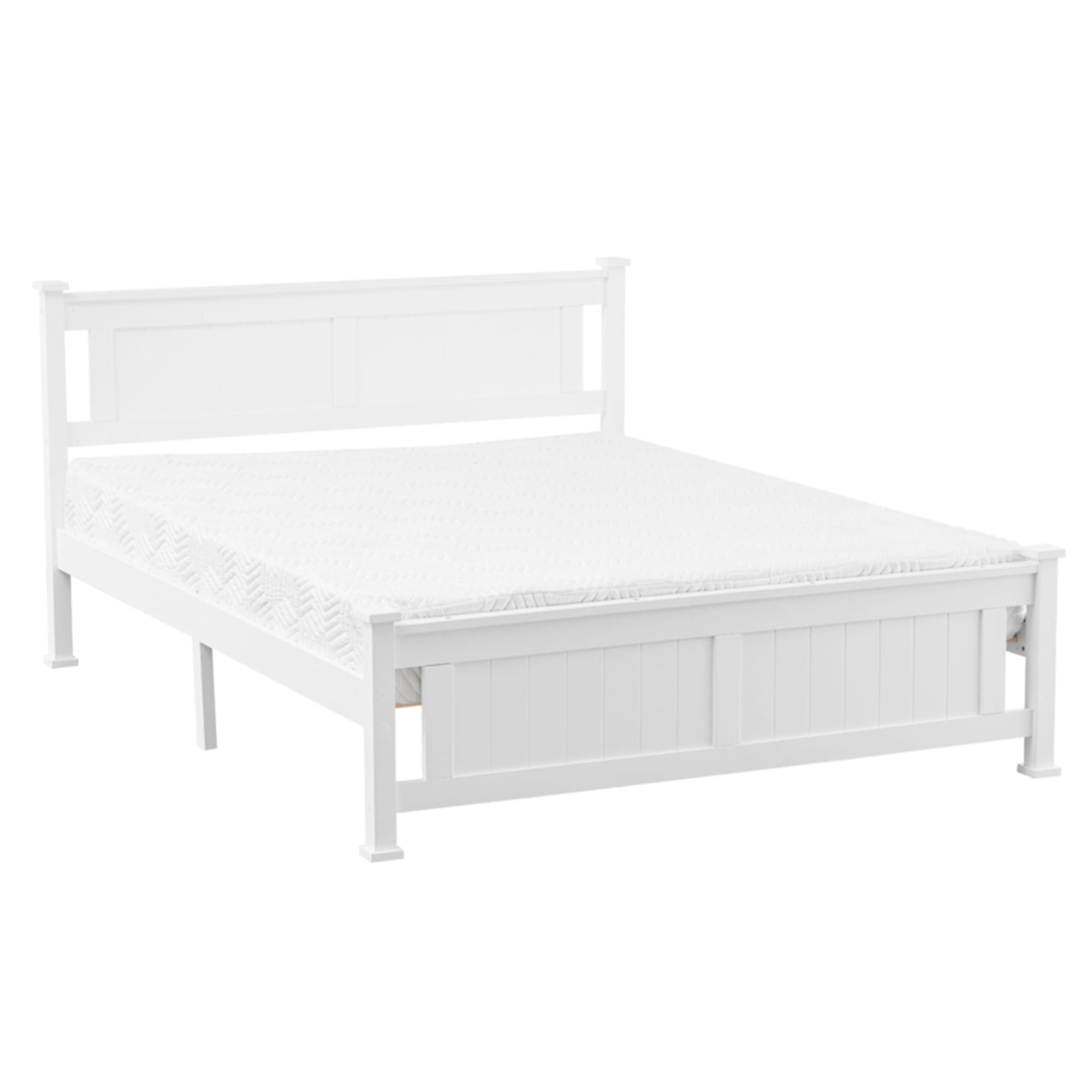 Kadyn Queen Size Bed Frame, Mattress Foundation with Sturdy Wood Slats, Adult Bedroom Bed with Headboard, Classic Full Size Adult Platform Bed, White Kadyn Queen Size Bed Frame, Mattress Foundation with Sturdy Wood Slats, Adult Bedroom Bed with Headboard, Classic Full Size Adult Platform Bed, White