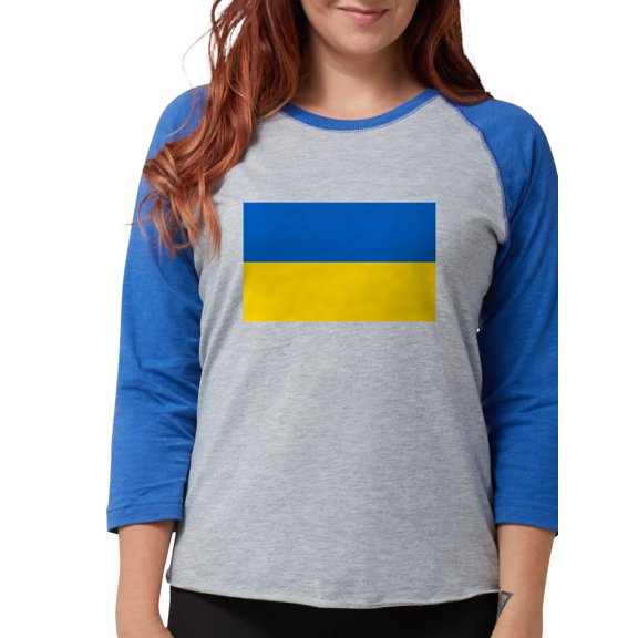CafePress - Flag Of Ukraine Long Sleeve T Shirt - Womens Baseball Tee