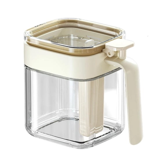 Stackable Glass Spices Container With Integrated Spoon Holder Leakproof Organizer For Seasonings And Baking Supplies