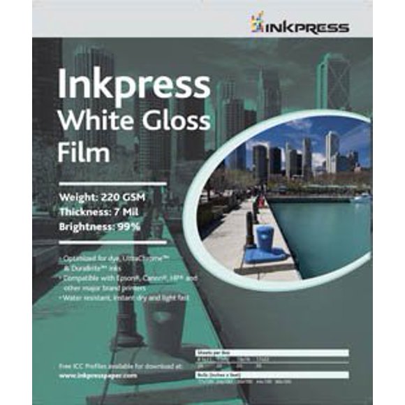 Inkpress White Gloss Inkjet Film 17x22 20 Sheets