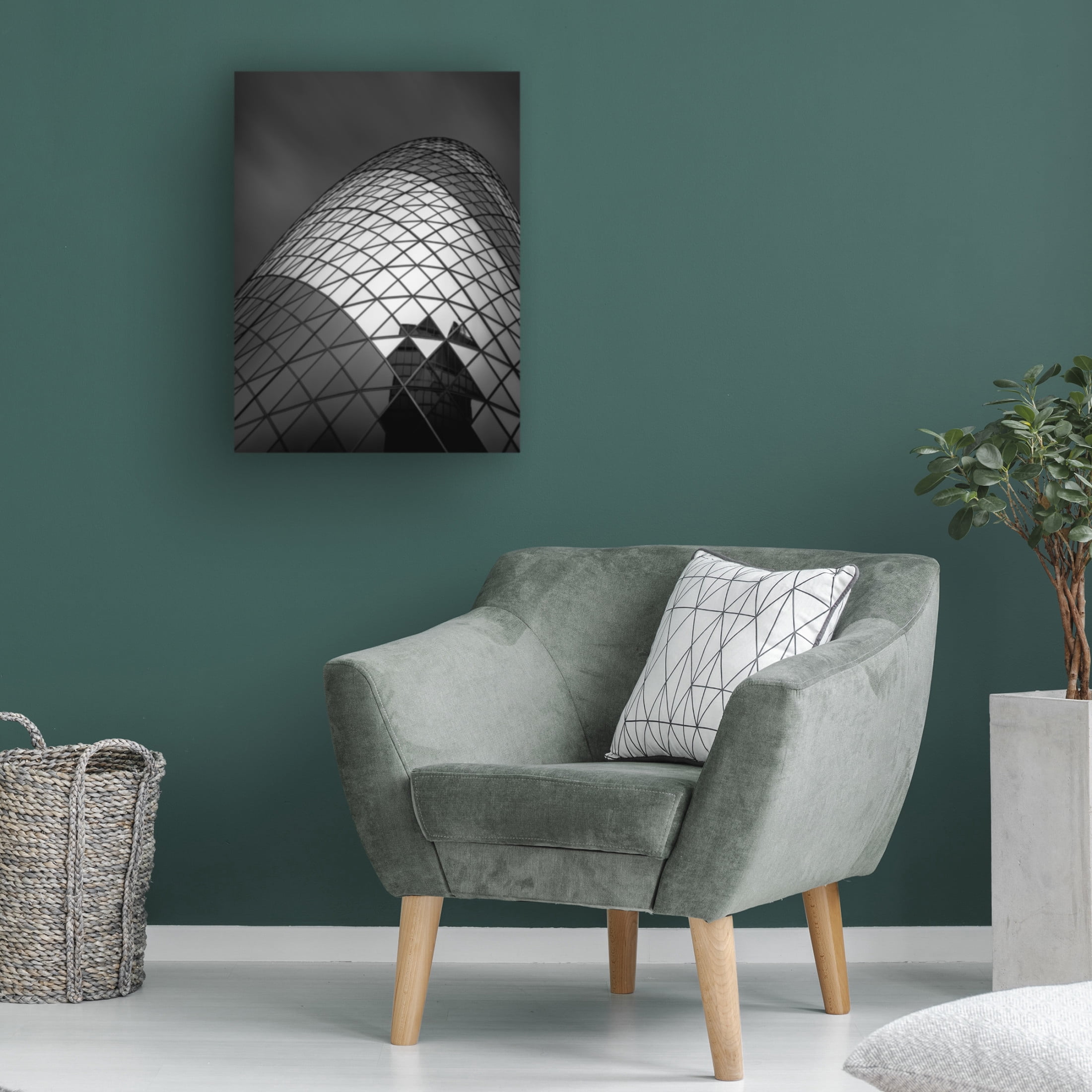 Canvas Wall Art - Ahmed Thabet 'The Gherkin' Wall Art for Living Room, Bedroom, or Office D?cor by Trademark Fine Art - 35 x 47 Inches