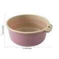 thumbnail image 3 of Kitchen Colander Bowl Set, Household Plastic Cleaning Bowl and Strainer, Detachable Drain Basin and Fruit and Vegetable Cleaning and Washing Mixing Basket, 2-in-1 Design Easy Storage, Purple, 3 of 7