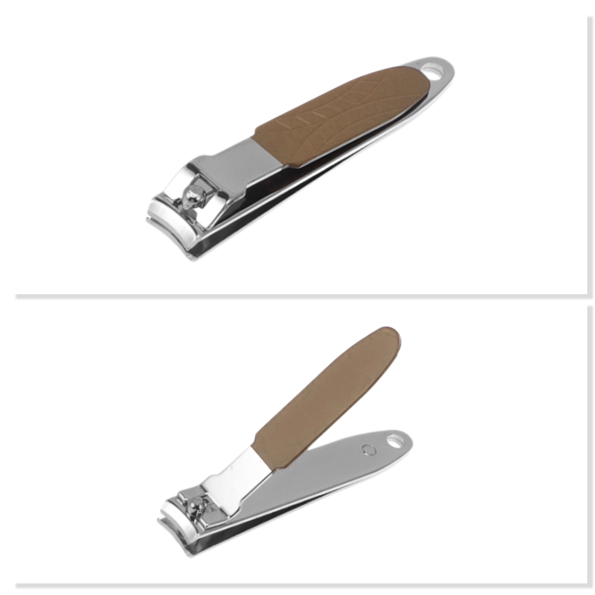 Unique Bargains 13pcs Carbon Steel and Plastic Nail Clippers Set 5.31"x 2.36" Brown