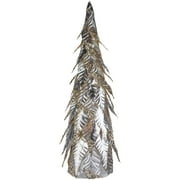 Northlight 2.17 FT Platinum and Champagne Sequins Table-Top Layered Christmas Cone Tree