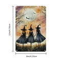thumbnail image 2 of Halloween Witch Silhouette Metal Wall Art - Reusable, Pre-Drilled 8x12" Decor for Home & Bar, Full Moon Design, Frameless, 2 of 8