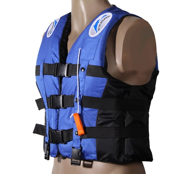 Chaleco salvavidas de poliéster para adultos con silbato para nadar en bote (Azul M) Ehuebsd Para estrenar