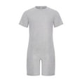 thumbnail image 3 of Miutii Boys Girls High Waist Short Jumpsuit 3Pcs Special Needs Adaptive Clothing Solid Overalls Casual Rompers Grey 6, 3 of 7