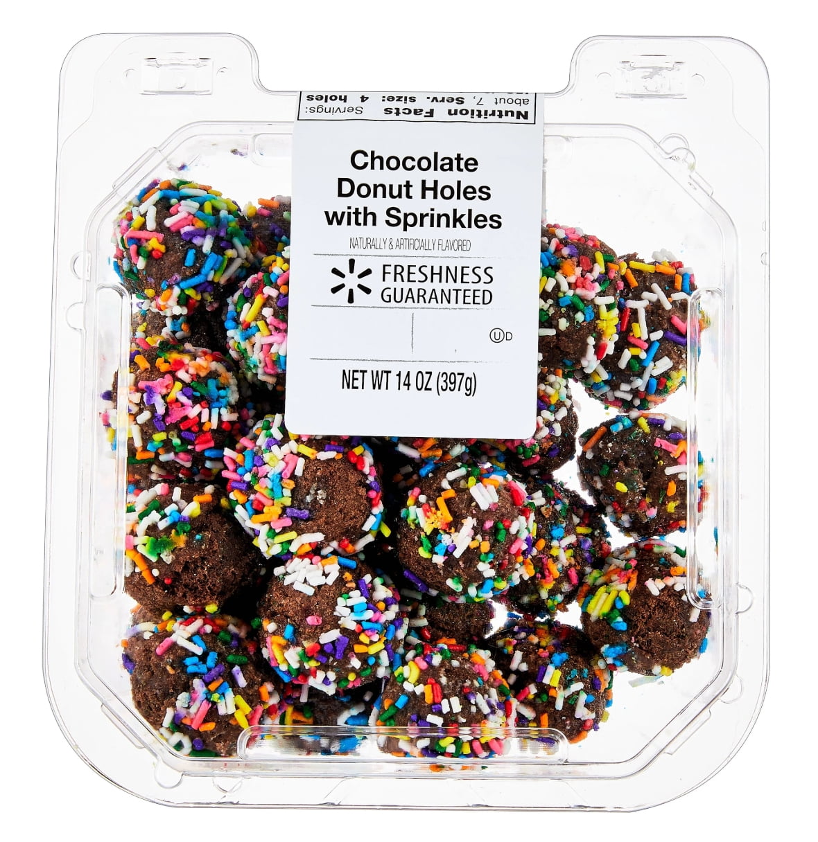 Freshness Guaranteed Chocolate Donut Holes with Sprinkles, 14 oz, 28 Count (Ready to Eat)