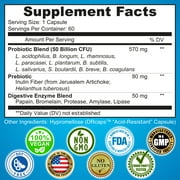 Vegan Probiotics with Digestive Enzymes & Prebiotic for Women & Mens Gut Health, Supplements Studio