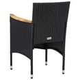 thumbnail image 5 of vidaXL Patio Dining Chairs 2 pcs Poly Rattan Black, 5 of 6