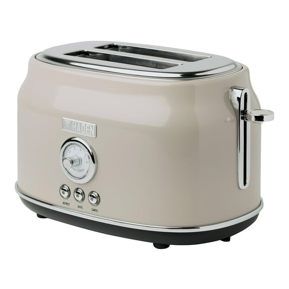 Open Box Haden Dorset Wide Slot Stainless Steel 2-Slice Toaster, Putty Beige
