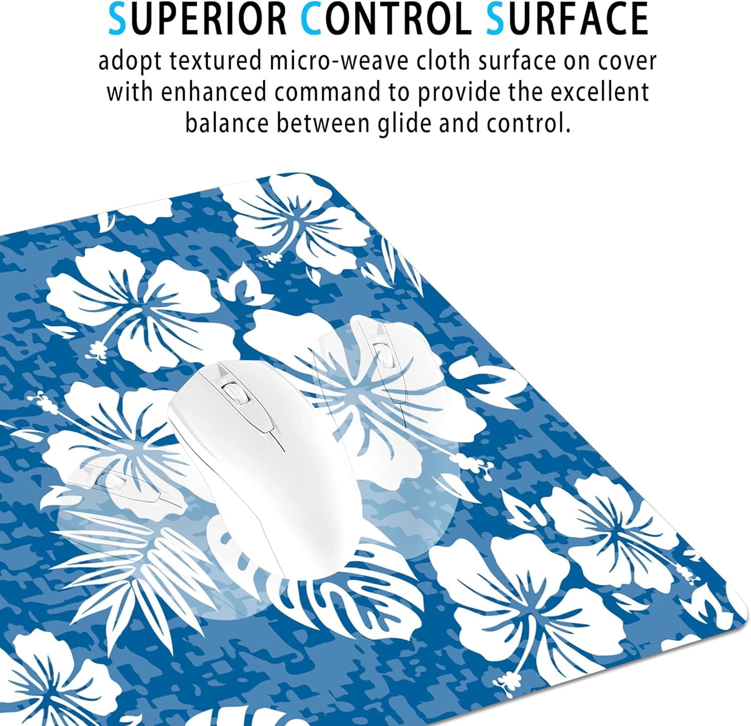 Hibiscus Flowers Large Mouse Pad, Aloha Tropical Hawaii Hibiscus Floral Camo Gaming Mouse Pad,Computer Desk Mat Keyboard with Non Slip Base for Home Office,Extended Large Size 31.5" X 15.7"
