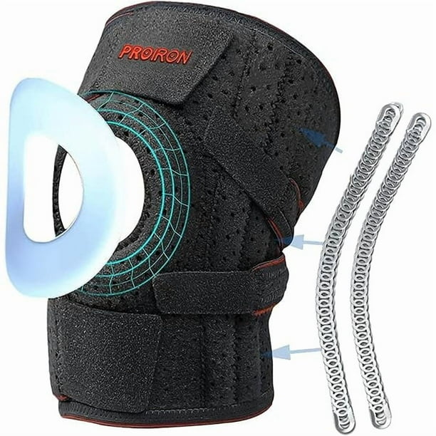 wonima44 PROIRON Knee Brace with Side Stabilizers & Patella Gel Pads for Knee Pain Men and Women,Adjustable Knee Support for Arthritis Pain,ACL MCL Injury Recovery,Running - Black Orange 【Single Pack】