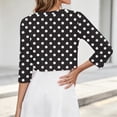 thumbnail image 7 of Women's 3/4 Sleeve Bolero Shrug Open Front Cropped Cardigan Polka Dot Tailored Fit Layering Top Work Office Date Outfit, 7 of 7