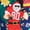 Grid Iron Santa, variant on Embellished Highland Cow Ugly Christmas Sweater, Sizes XS-4XLT