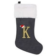 thumbnail image 2 of Xuniizn Personalized Christmas Stockings with Initials - Custom Embroidered Stocking Set, Luxury Velvet Xmas Stockings for Family, Holiday Christmas Decorations, Gray, New Model K, 2 of 2