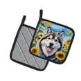 thumbnail image 2 of Alaskan Malamute in Sunflowers Pair of Pot Holders, 2 of 5