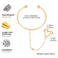 thumbnail image 7 of VNOX Stainless Steel 18K Gold Plated Heart Ring Cuff Bracelet with Chain for Valentine's Gift, 7 of 7
