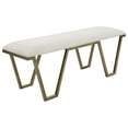 thumbnail image 3 of Uttermost Farrah Geometric Iron Metal Bench in White/Antique Gold, 3 of 5