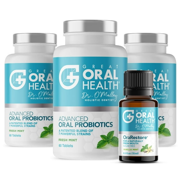Advanced Bad Breath Treatment Set â The Oral Probiotics Tablet & OraRestore Natural Mouth & Tooth Concentrated Oil â Dentist Formulated Mint Flavor