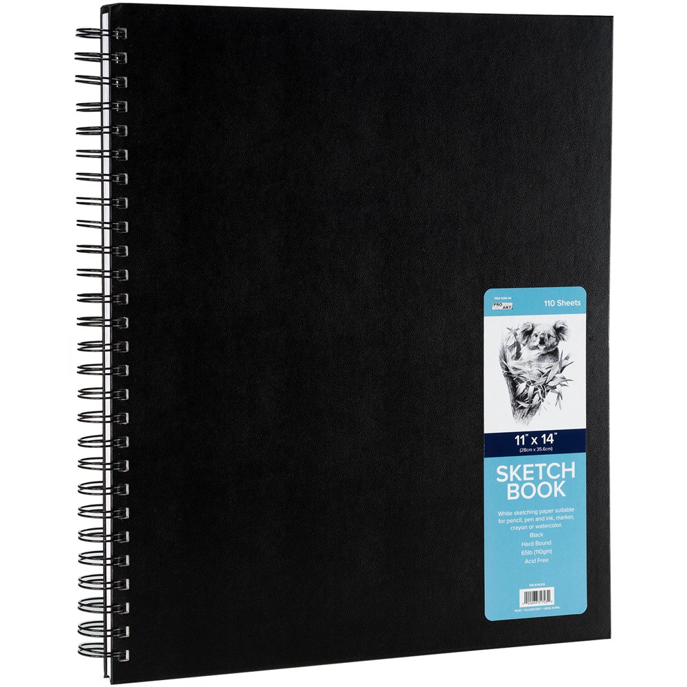 Pro Art Spiral Bound Sketch Book 11"x14", 80 Sheets